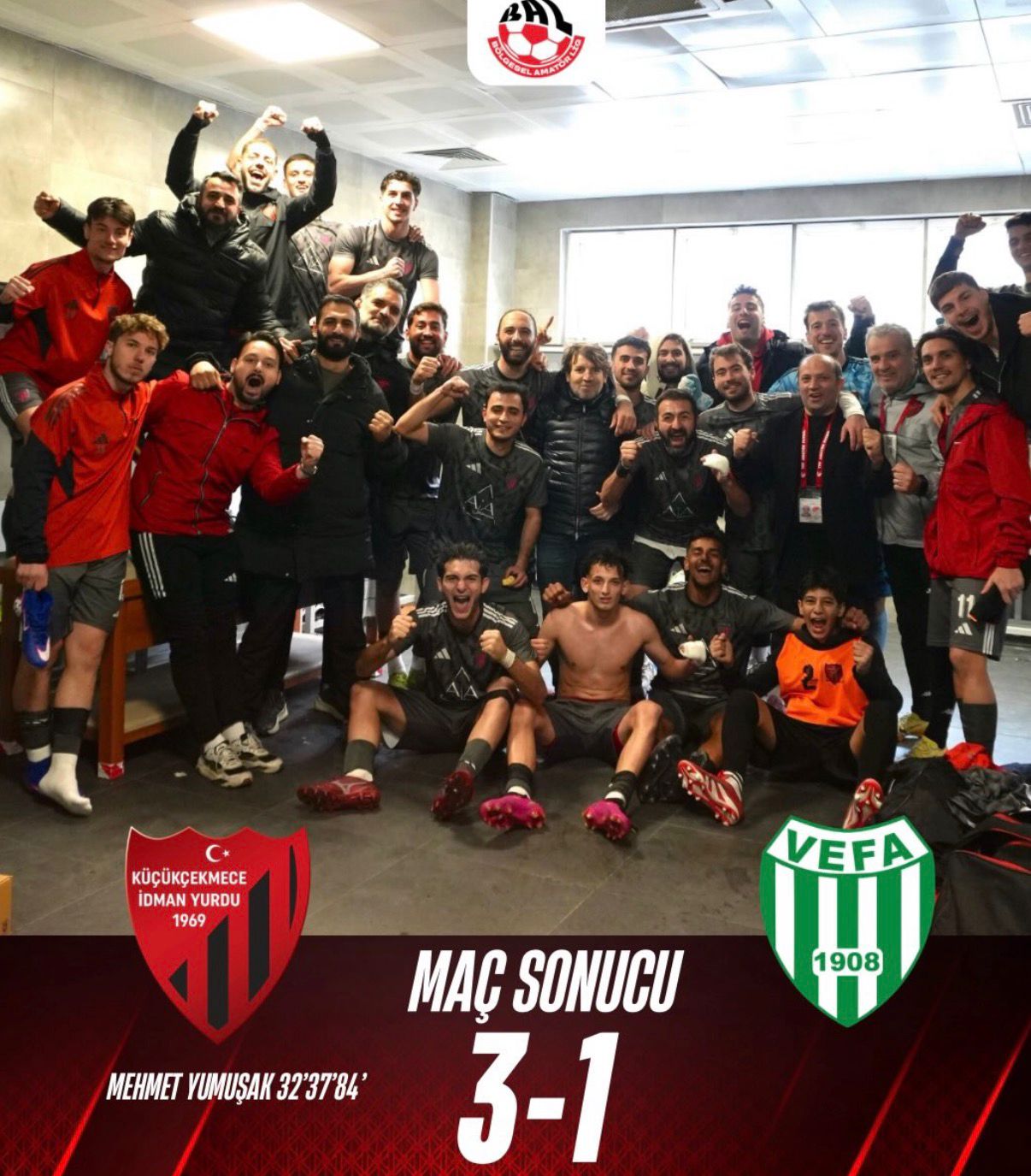 A Takımımız, evinde oynadığı zorlu mücadelede Vefa Spor’u 3-1 mağlup ederek sahadan galibiyetle ayrıldı.